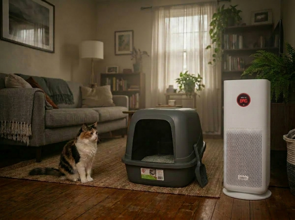 ปัญหาเครื่องฟอกอากาศกับการดักจับกลิ่นกระบะทรายแมว