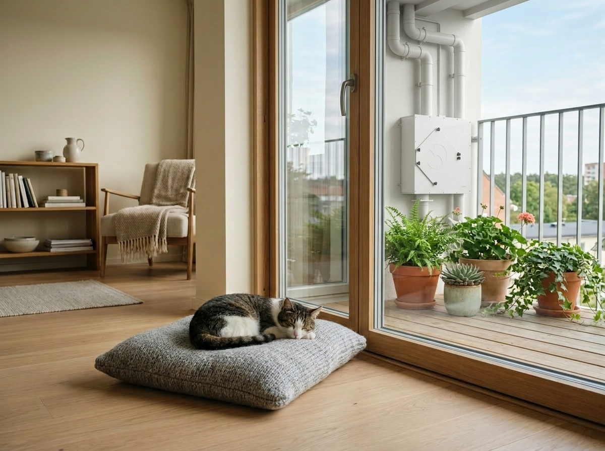 ระบบติดตั้งนอกบ้าน Zero Noise ลดเสียงรบกวนให้แมวขี้ตกใจ