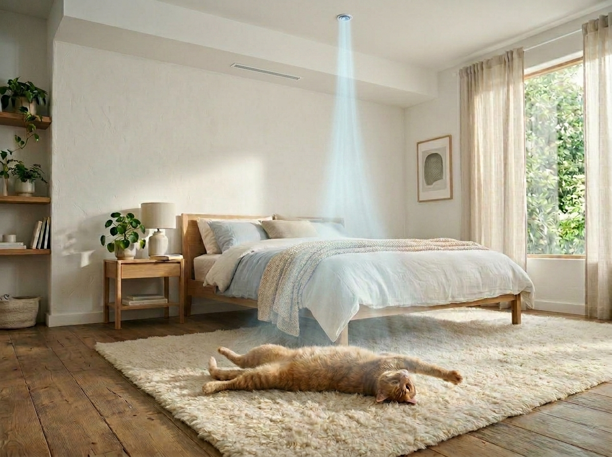 แมวมีความสุขกับระบบระบายอากาศ ERV ที่เติมอากาศบริสุทธิ์